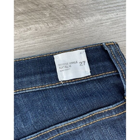 Hudson Natalie Mid-Rise Ankle Jeans Size 27 Skinny Dark Wash F6 - Picture 6 of 6